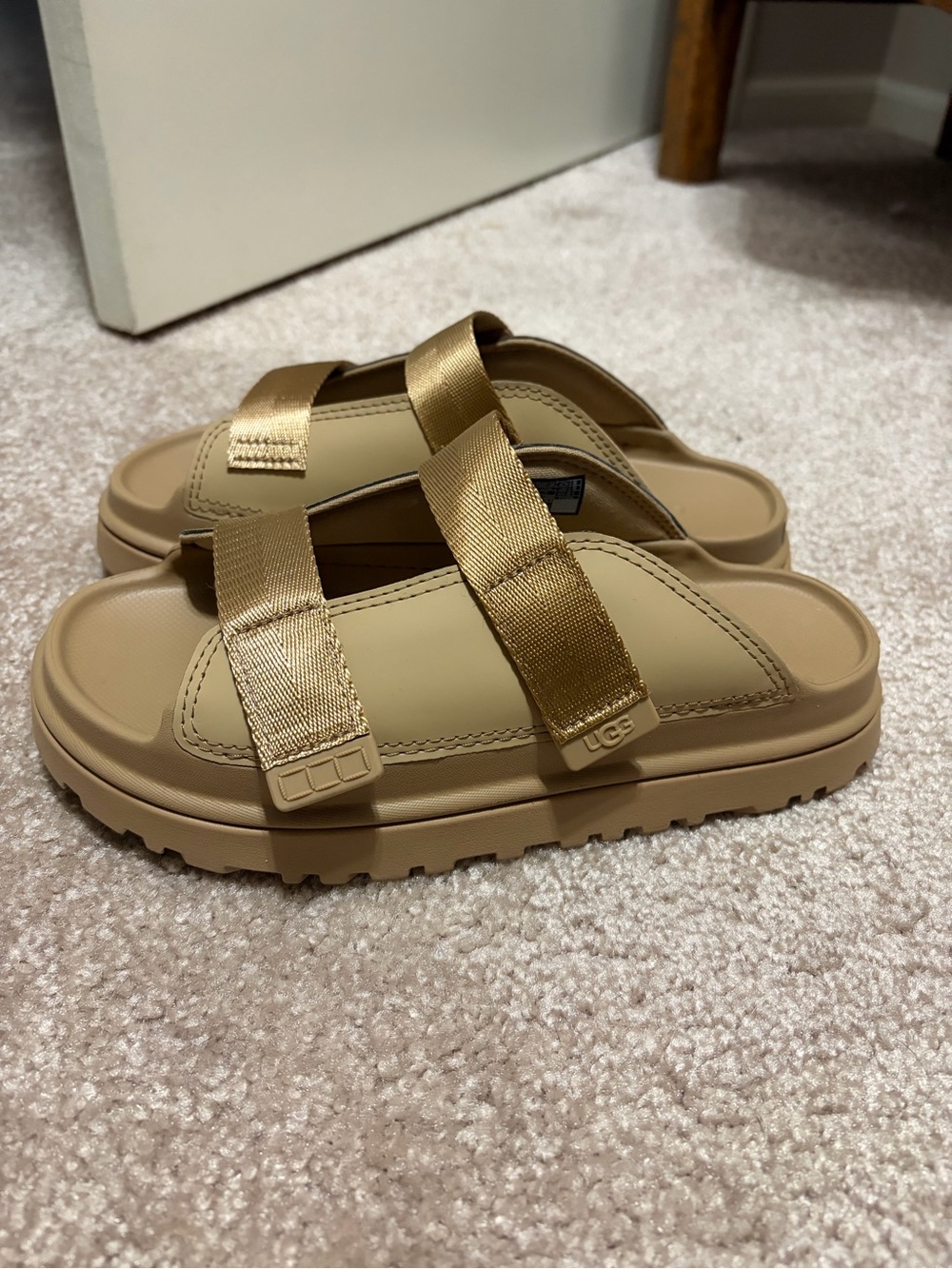 UGG Kids' Chestnut Slide Sandals with Gold Straps